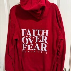 Red Faith Over Fear Hoodie